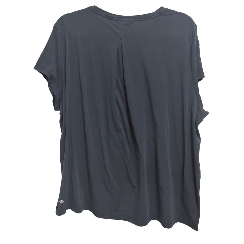 Athleta Breezy Pleat Tee Black Activewear Short‎ Sleeve Yoga Top Medium